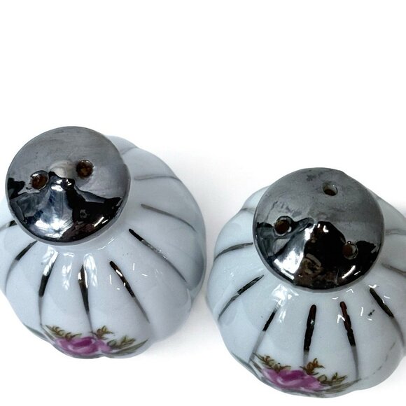 Vintage Ceramic Salt & Pepper Shaker Set – Pink Rose Floral - Picture 5 of 8